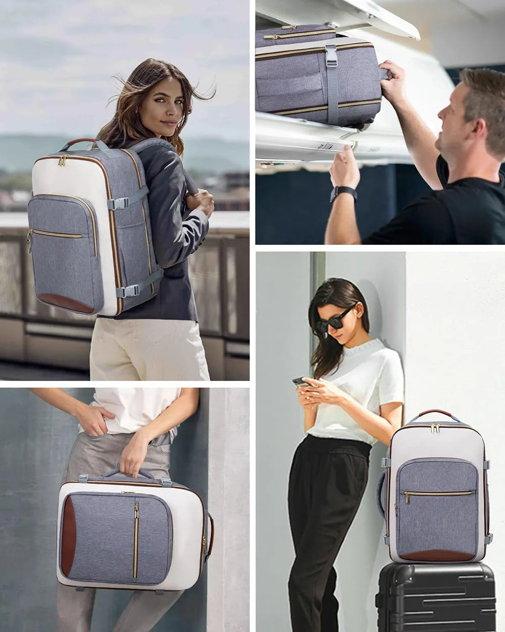 50L Travel Backpack for Women & Men with 3 Packing Cubes Overnight Bags Waterproof Personal Item Bag Weekender Laptop Backpacks