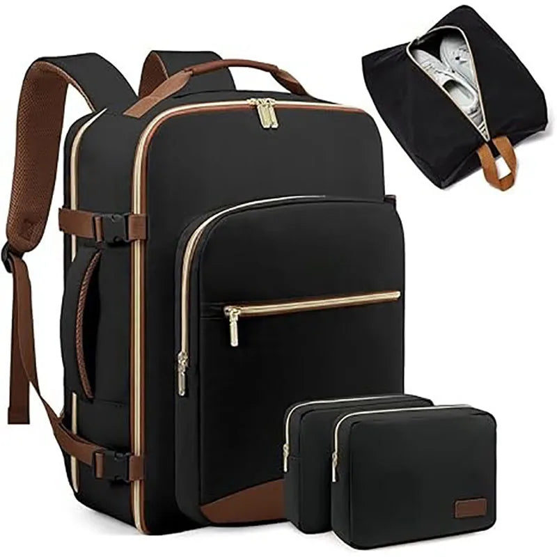 50L Travel Backpack for Women & Men with 3 Packing Cubes Overnight Bags Waterproof Personal Item Bag Weekender Laptop Backpacks